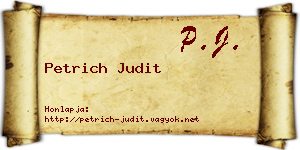 Petrich Judit névjegykártya